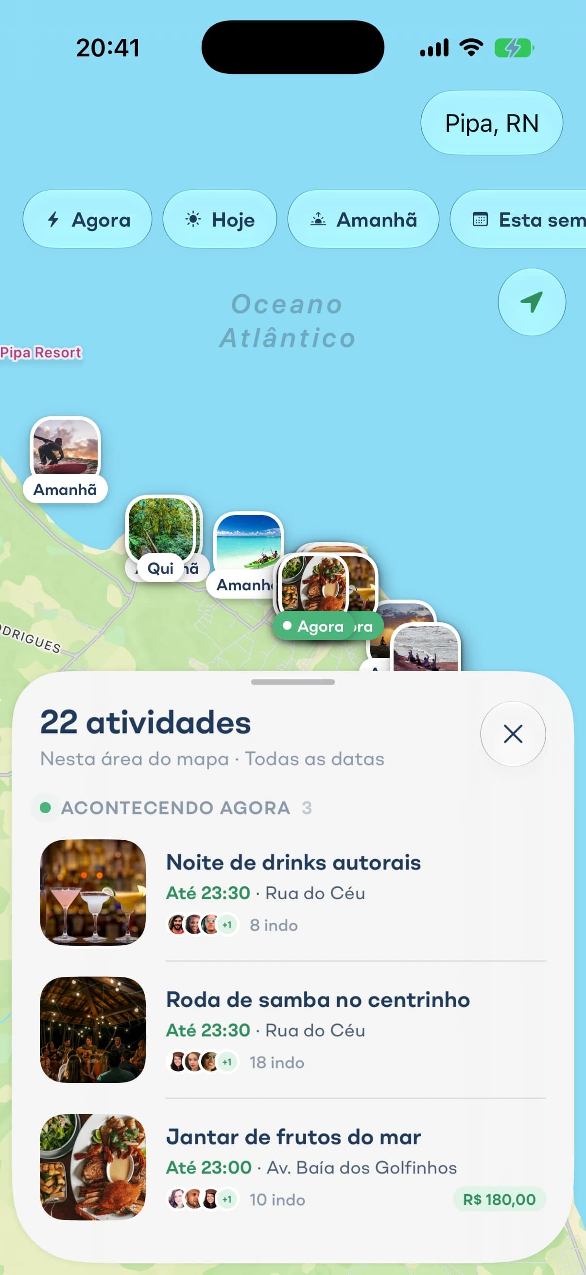 O mapa do Lugga com as atividades desta região